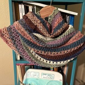 Multicolor Hand Knit Cowl